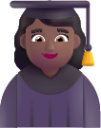 woman student medium dark emoji