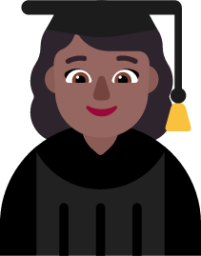 woman student medium dark emoji