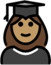 woman student: medium skin tone emoji