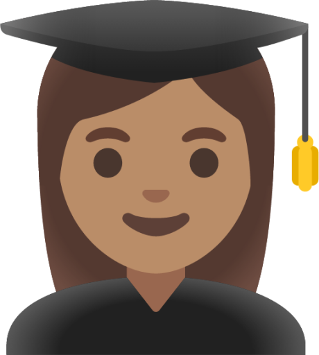 woman student: medium skin tone emoji