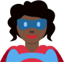 woman superhero: dark skin tone emoji