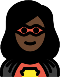 woman superhero: dark skin tone emoji