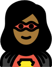 woman superhero: medium-dark skin tone emoji