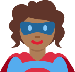 woman superhero: medium-dark skin tone emoji