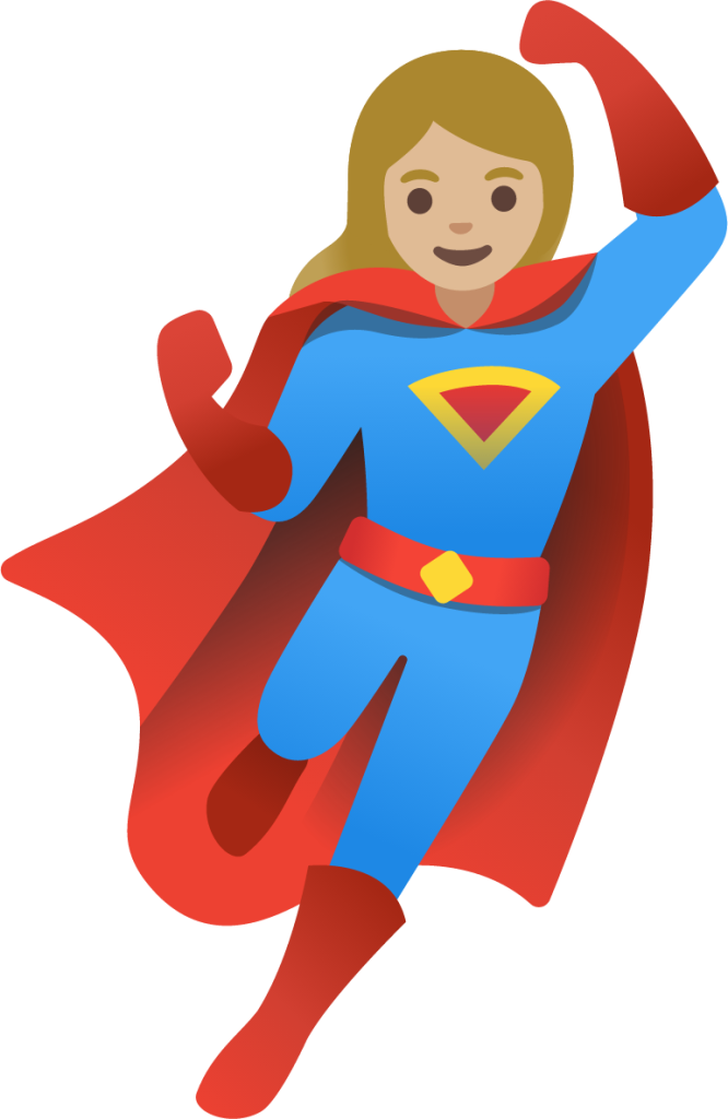 woman superhero: medium-light skin tone emoji