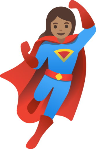 woman superhero: medium skin tone emoji