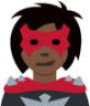 woman supervillain: dark skin tone emoji