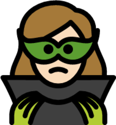 woman supervillain: light skin tone emoji