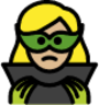 woman supervillain: medium-light skin tone emoji