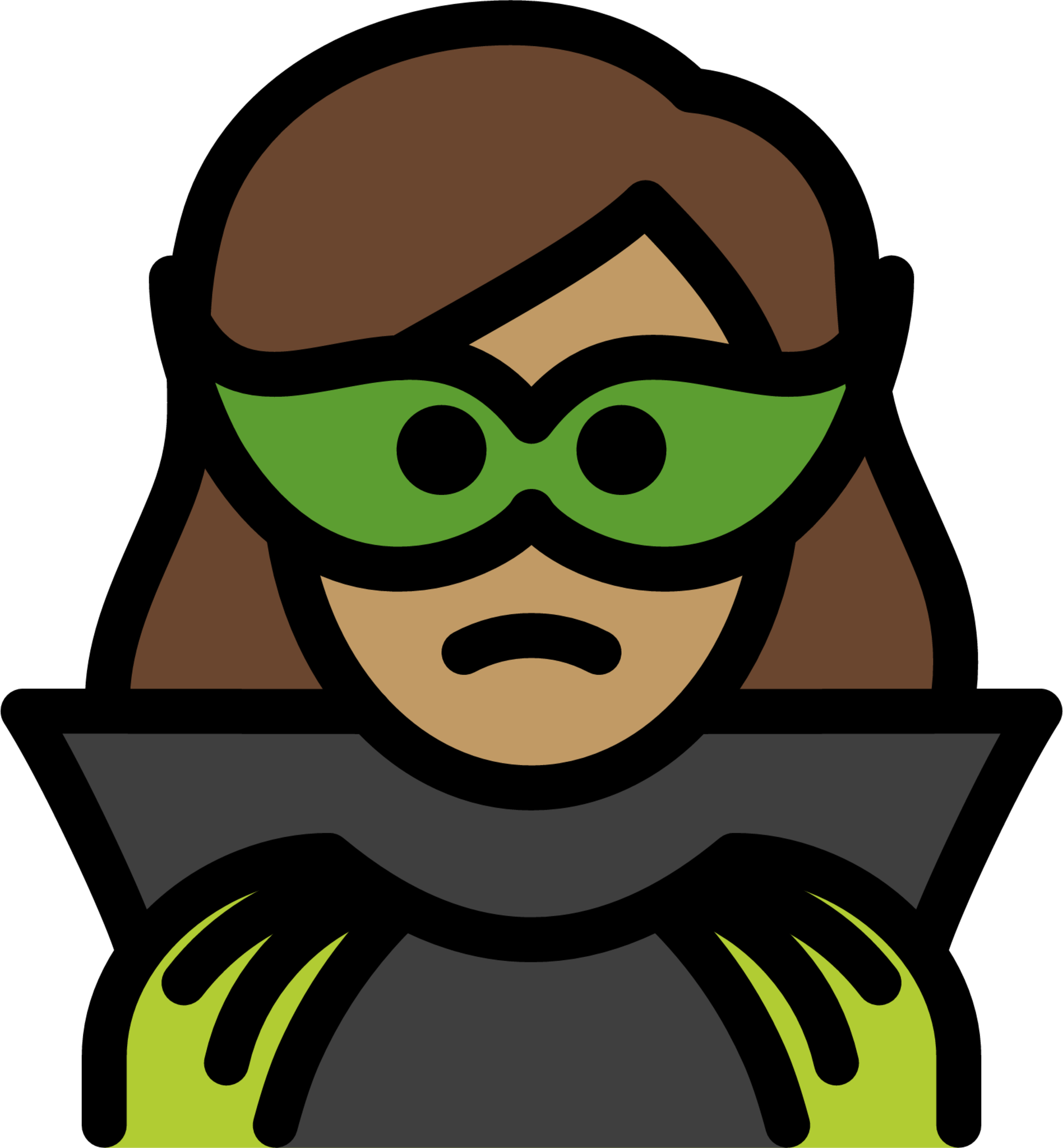 woman supervillain: medium skin tone emoji