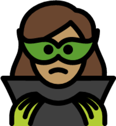 woman supervillain: medium skin tone emoji