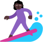 woman surfing dark emoji