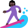 woman surfing dark emoji