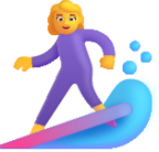 woman surfing default emoji