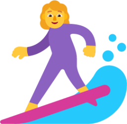 woman surfing default emoji