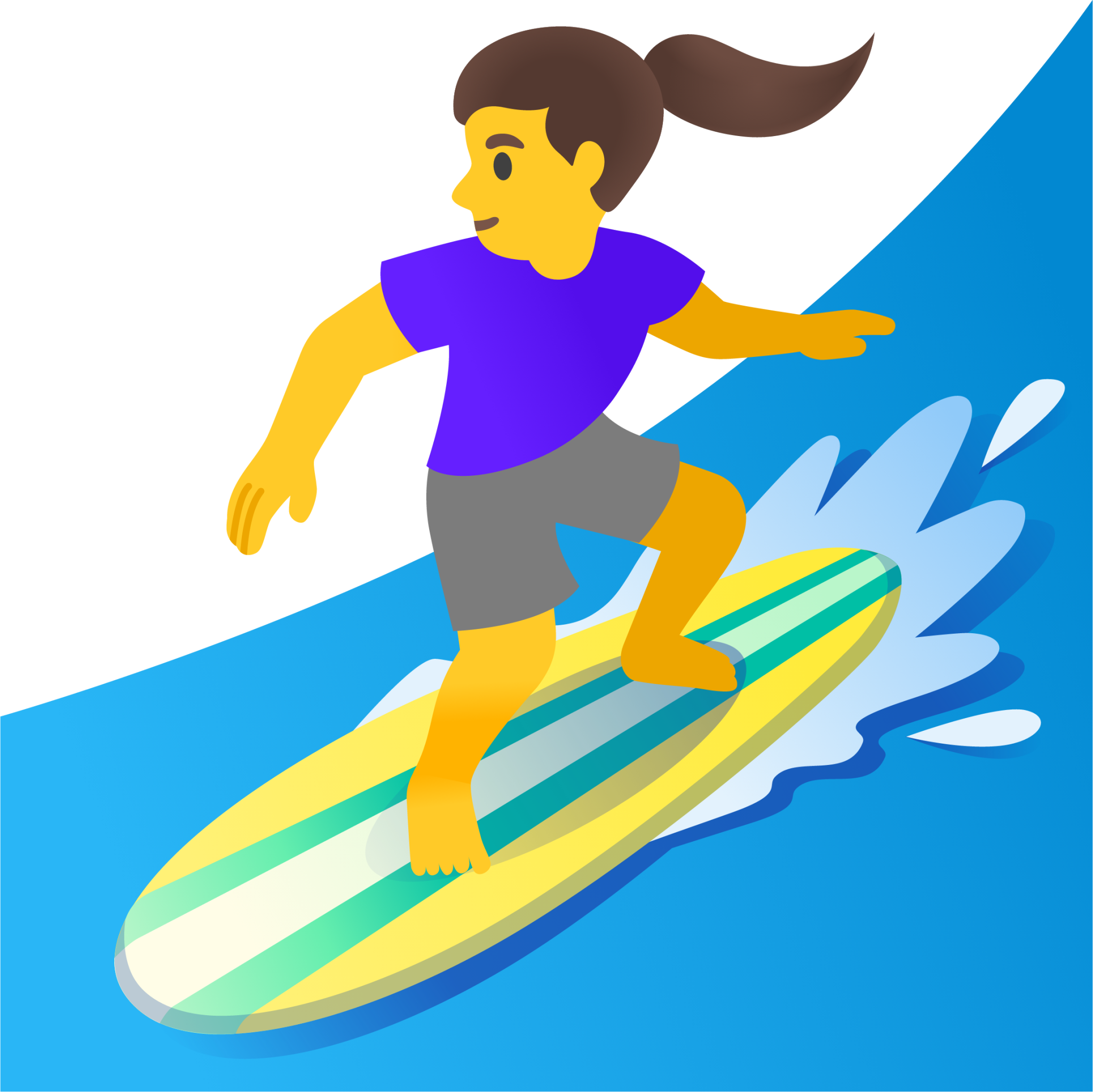 woman surfing emoji
