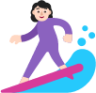 woman surfing light emoji