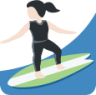 woman surfing: light skin tone emoji