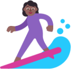 woman surfing medium dark emoji