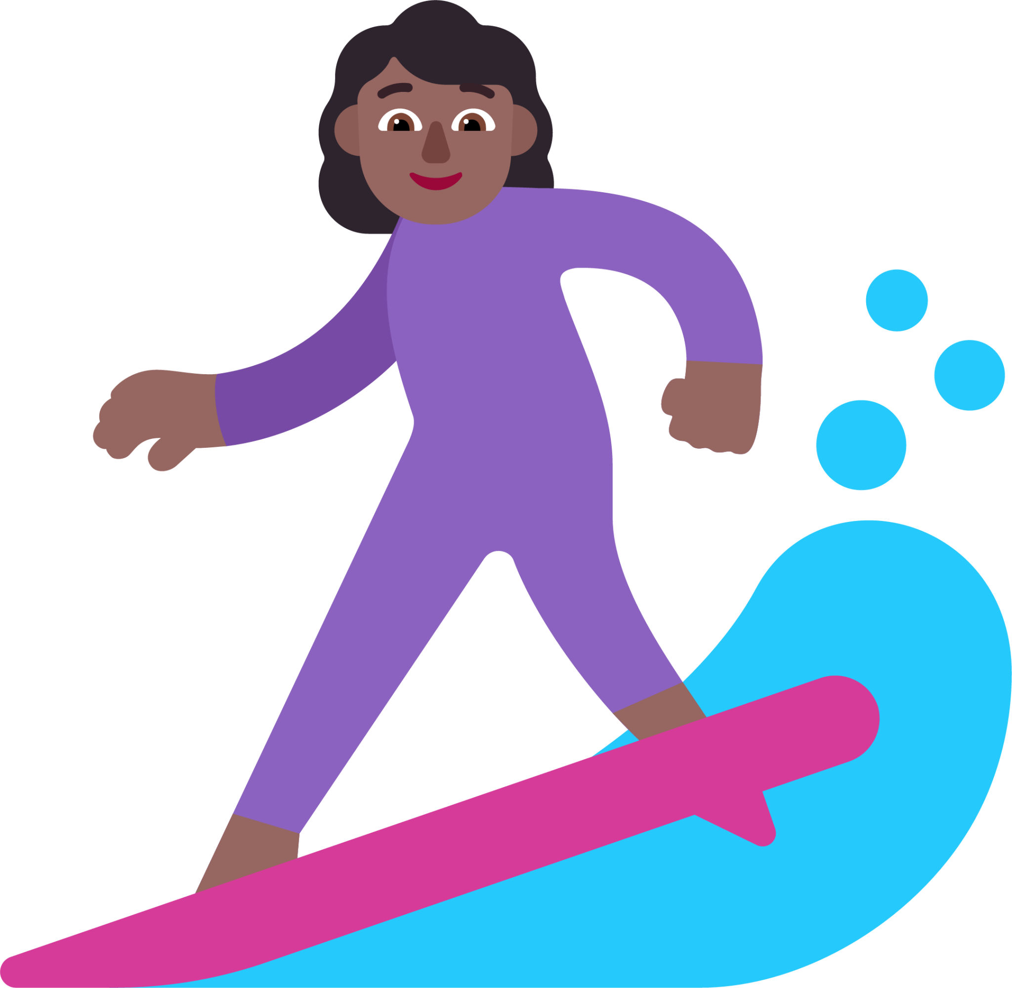 woman surfing medium dark emoji