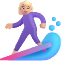 woman surfing medium light emoji