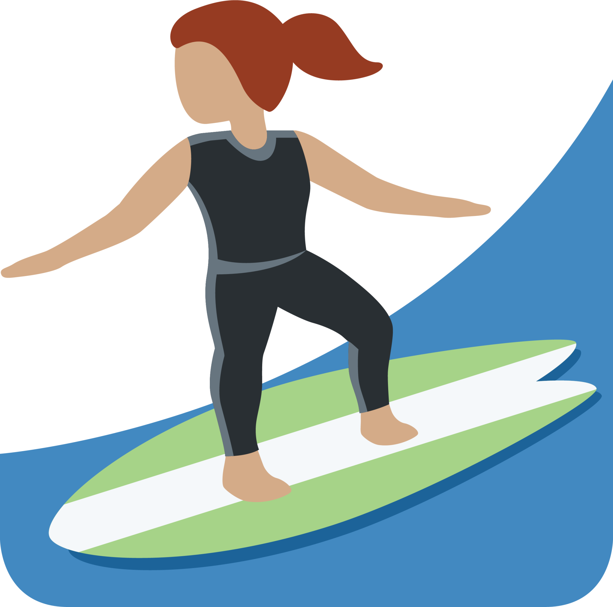 woman surfing: medium skin tone emoji