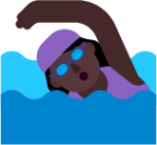 woman swimming dark emoji