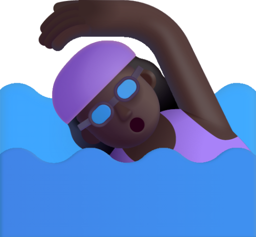 woman swimming dark emoji