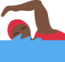 woman swimming: dark skin tone emoji