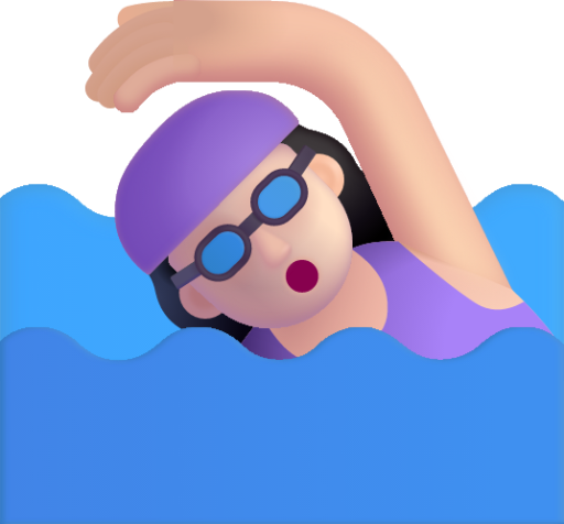 woman swimming light emoji