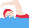 woman swimming: light skin tone emoji