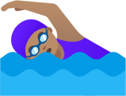 woman swimming: medium skin tone emoji