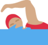 woman swimming: medium skin tone emoji