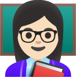 woman teacher: light skin tone emoji