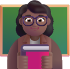 woman teacher medium dark emoji