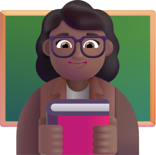 woman teacher medium dark emoji
