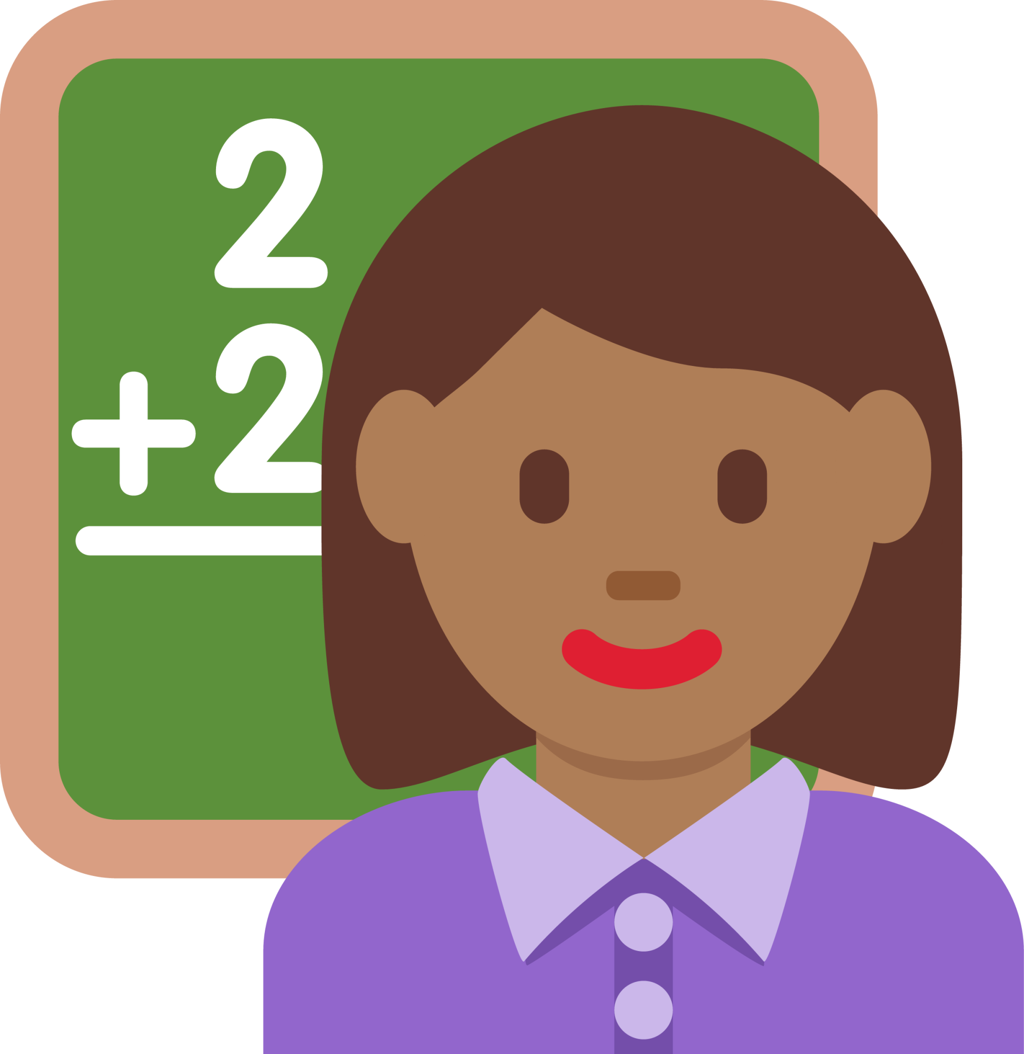 woman teacher: medium-dark skin tone emoji