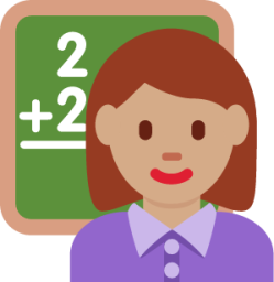 woman teacher: medium skin tone emoji