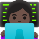 woman technologist: dark skin tone emoji