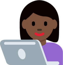 woman technologist: dark skin tone emoji