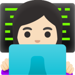 woman technologist: light skin tone emoji