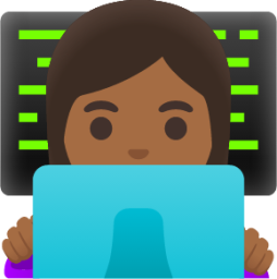 woman technologist: medium-dark skin tone emoji