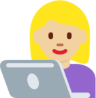 woman technologist: medium-light skin tone emoji