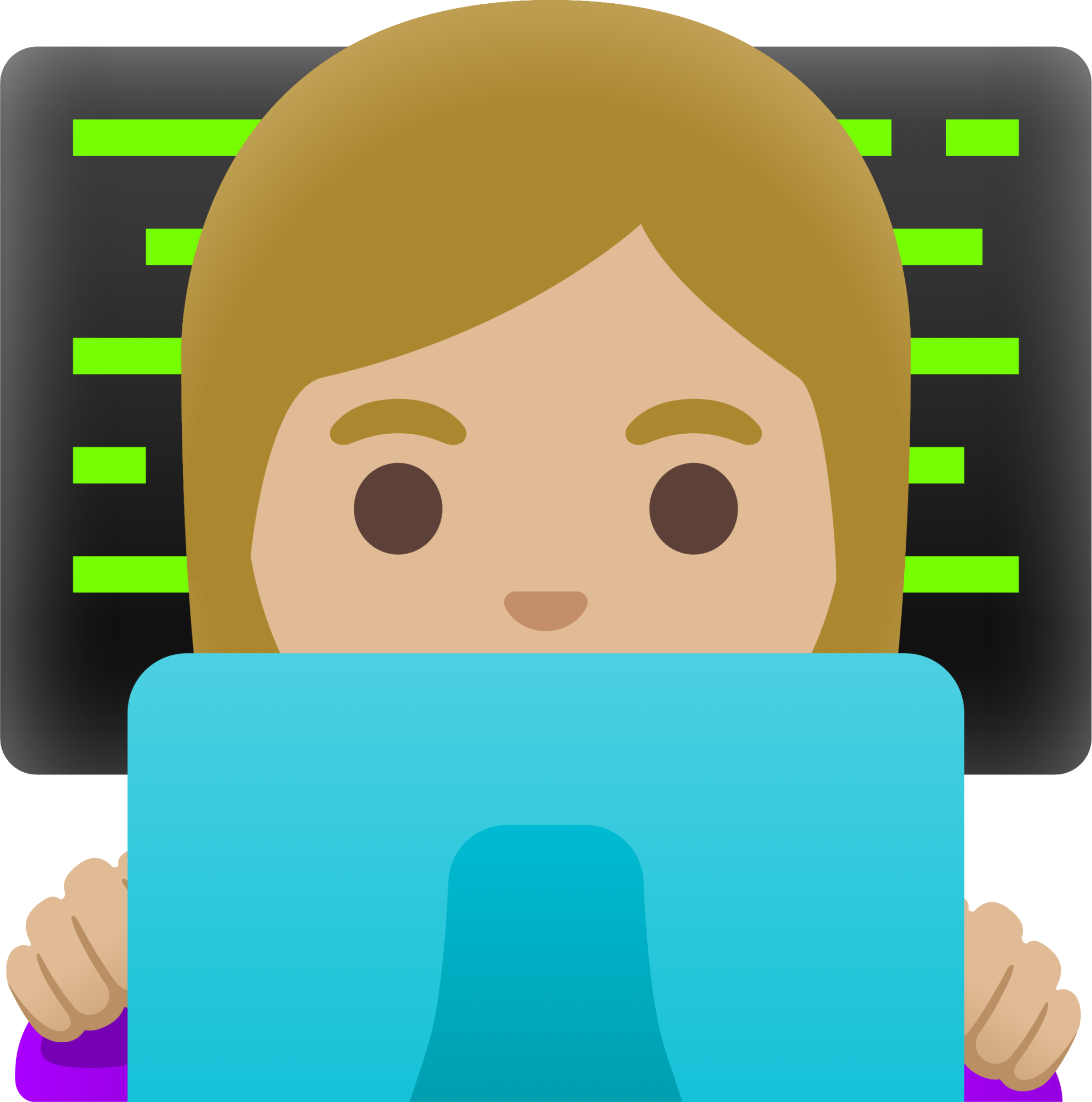 woman technologist: medium-light skin tone emoji