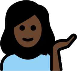 woman tipping hand: dark skin tone emoji