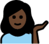 woman tipping hand: dark skin tone emoji