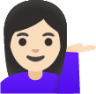 woman tipping hand: light skin tone emoji