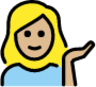 woman tipping hand: medium-light skin tone emoji