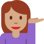 woman tipping hand: medium skin tone emoji