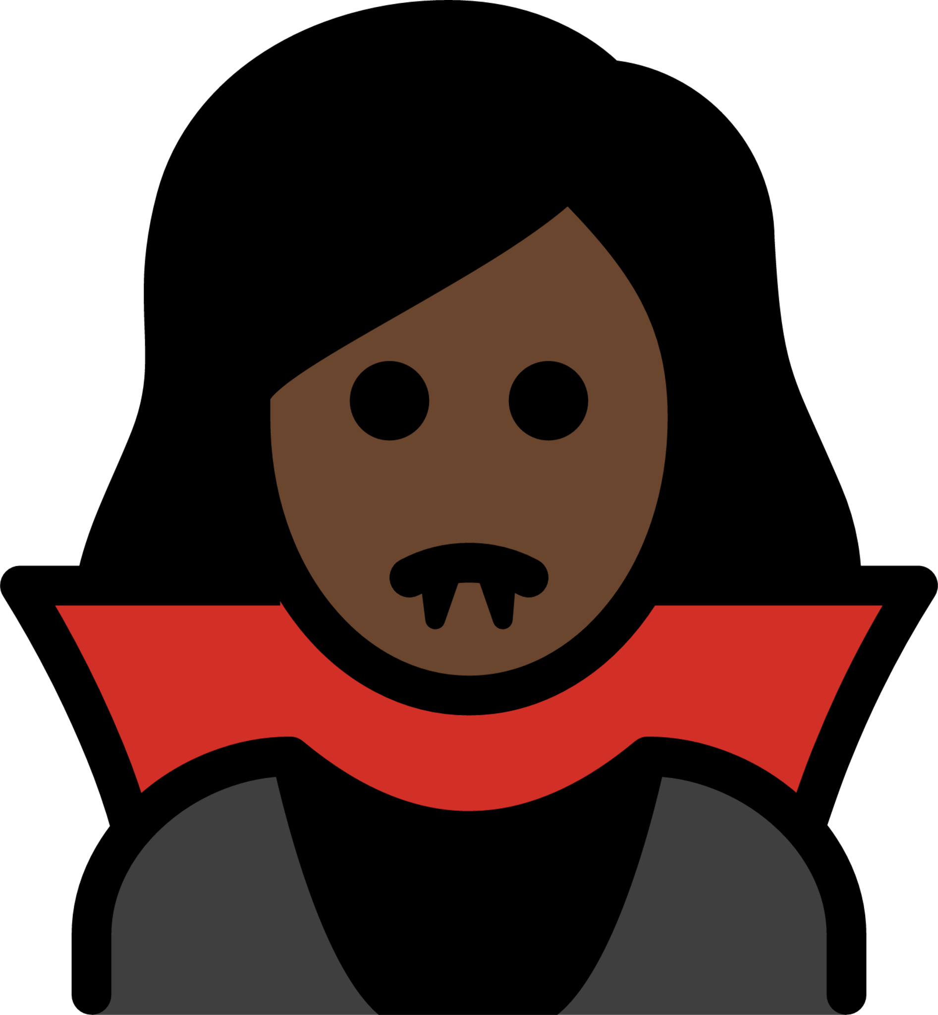 woman vampire: dark skin tone emoji